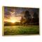Designart - Fenced Ranch at Sunrise - Landscape Framed Canvas Art Print
